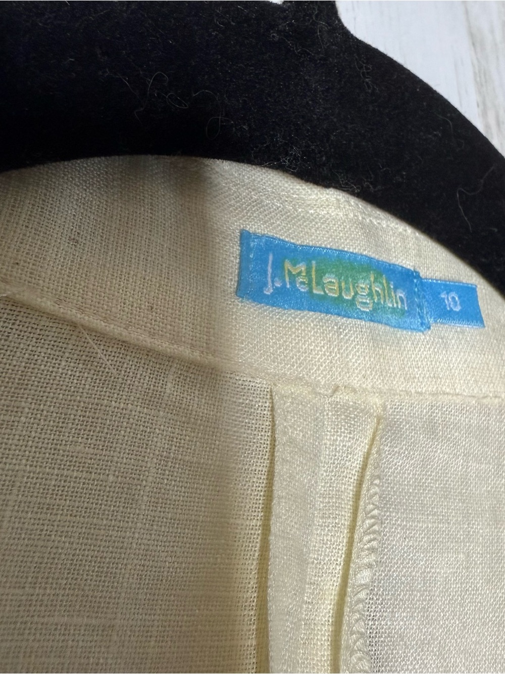 J. McLaughlin 100% linen cottagecore buttercream blouse size 10 - Picture 3 of 6